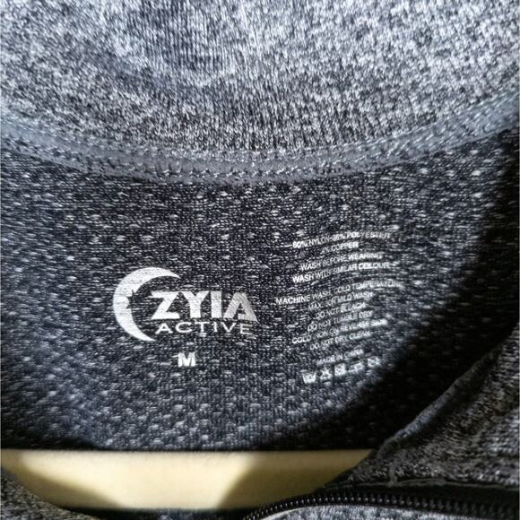ZYIA Active Heather Grey Fog Performance 1/4 Zip Long Sleeve Top Women's Medium - Picture 4 of 4